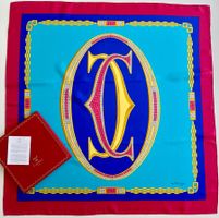 CARTIER Foulard "Double C Must", 100% soie, box original
